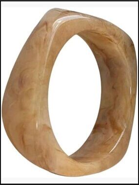 Chunky Bangle Cuff Bracelet Irregular Acrylic Resin Geometric Wide Retro